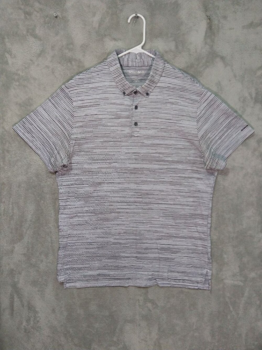 Bonobos Golf Shirt Mens XL Gray Striped Polo Short Sleeve Slim Fit Casual